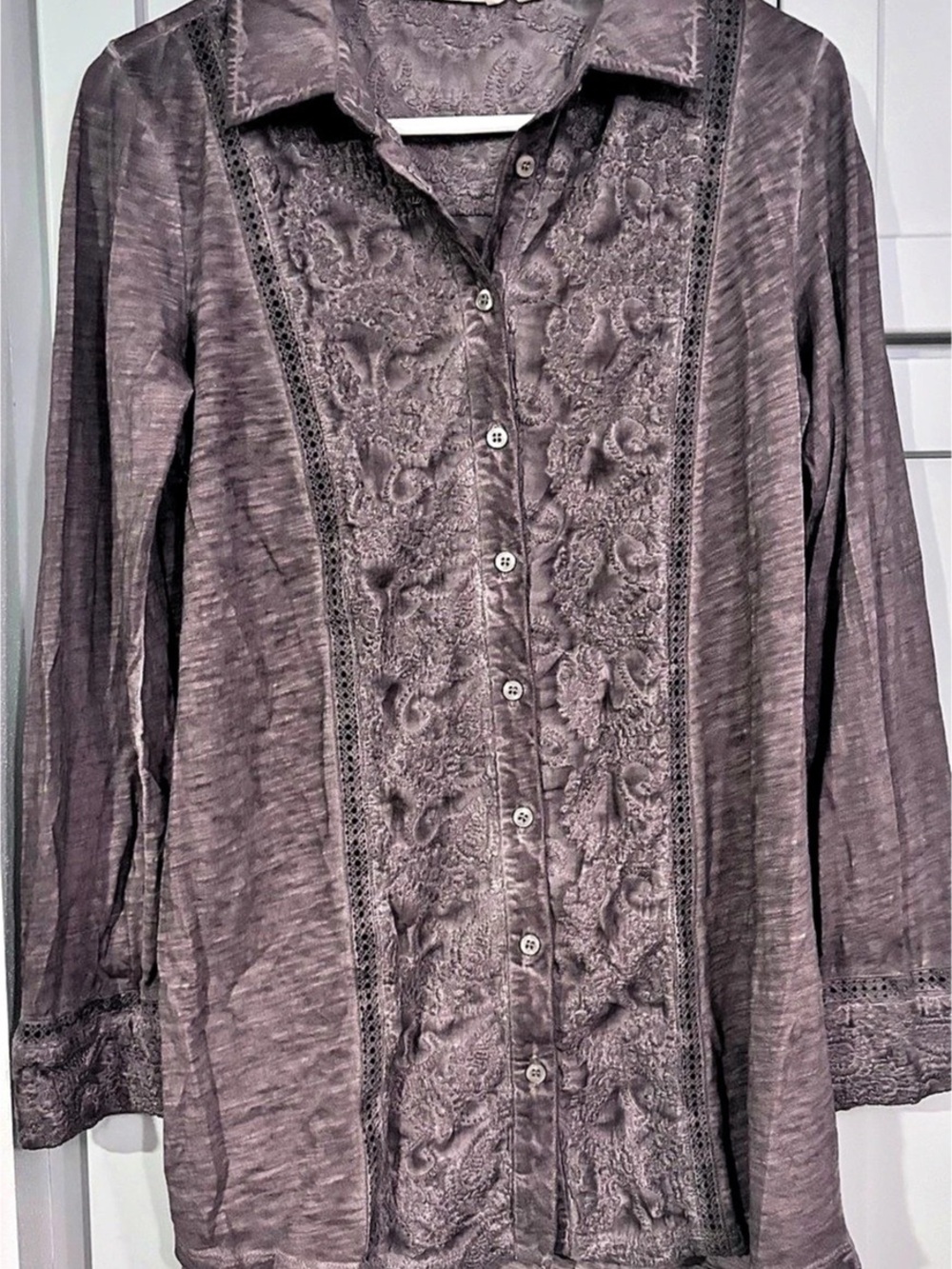 Soft Surroundings Sylvette Embroidered Tunic Top Size S